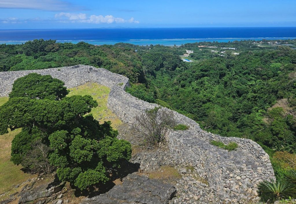 Birds eye view over Nakijin Castle - one of the best preserved castles in Okinawa
