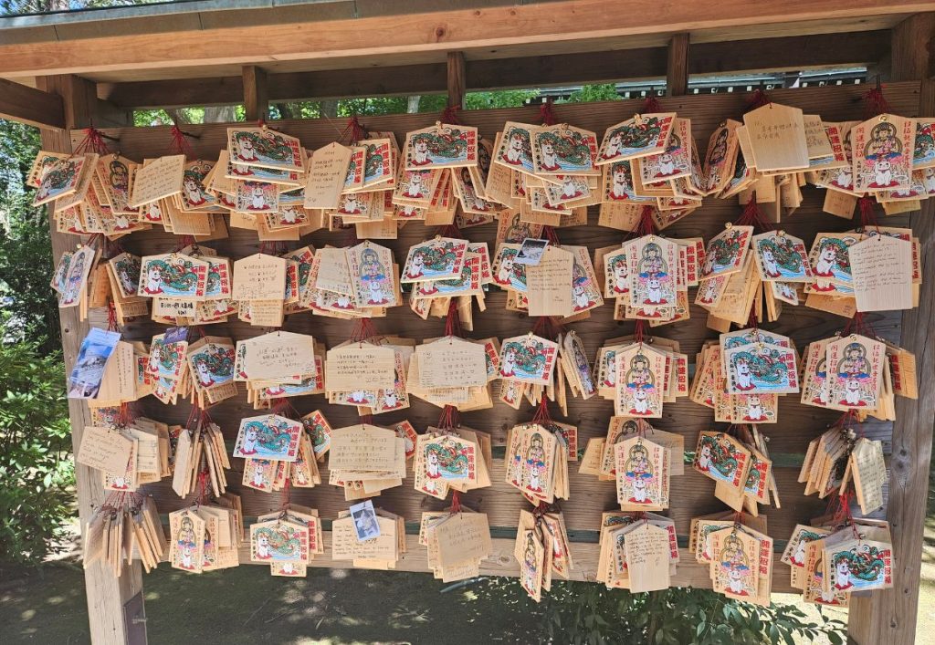 Wooden prayers at the Gotokuji Cat Temple in Tokyo, Japan