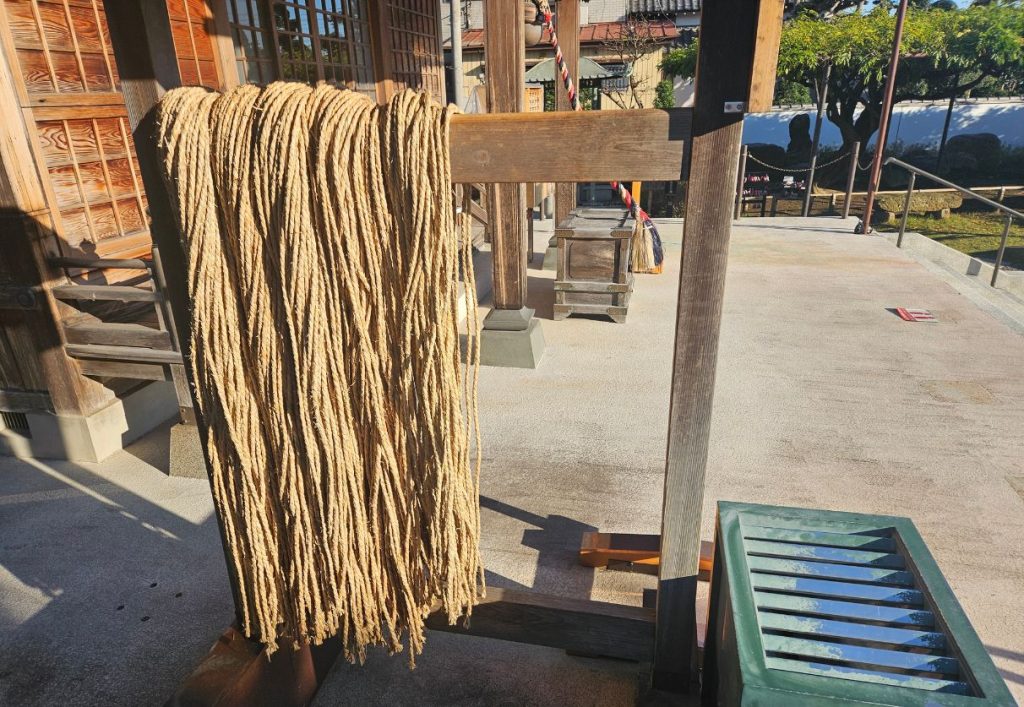 The ropes ready to be purchased and tied around Jizo at Nanzoin Temple