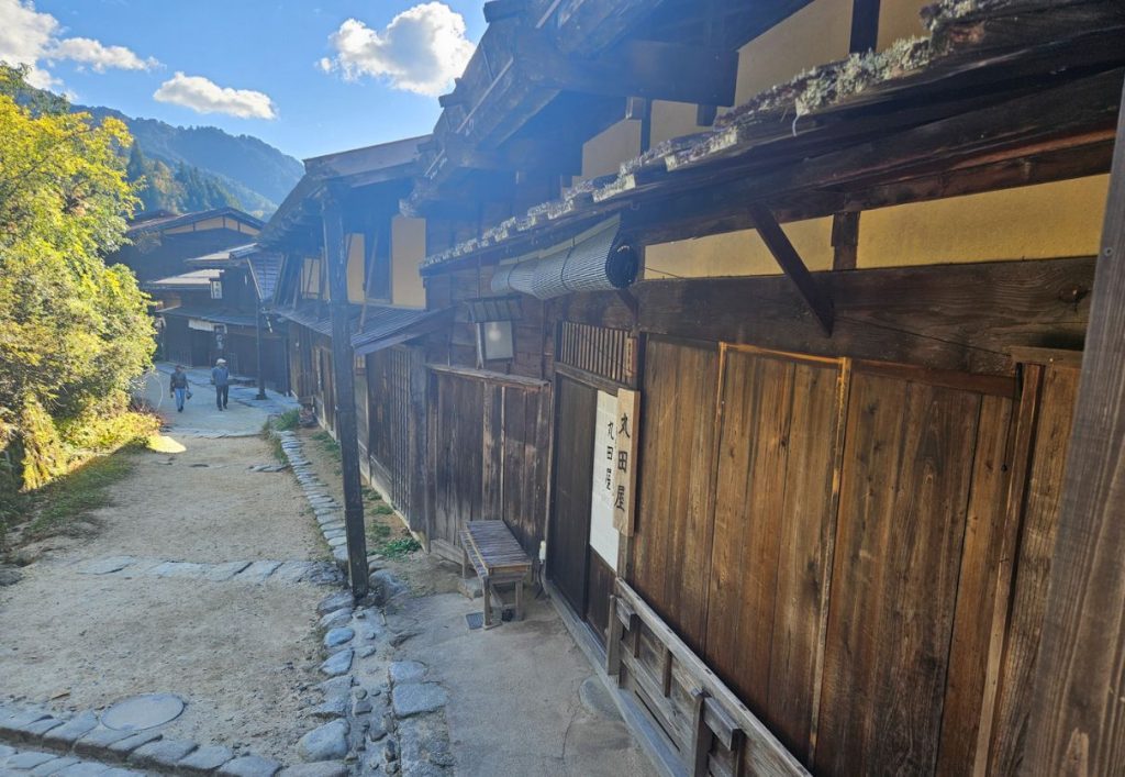 The old curved road of Tsumago juku town